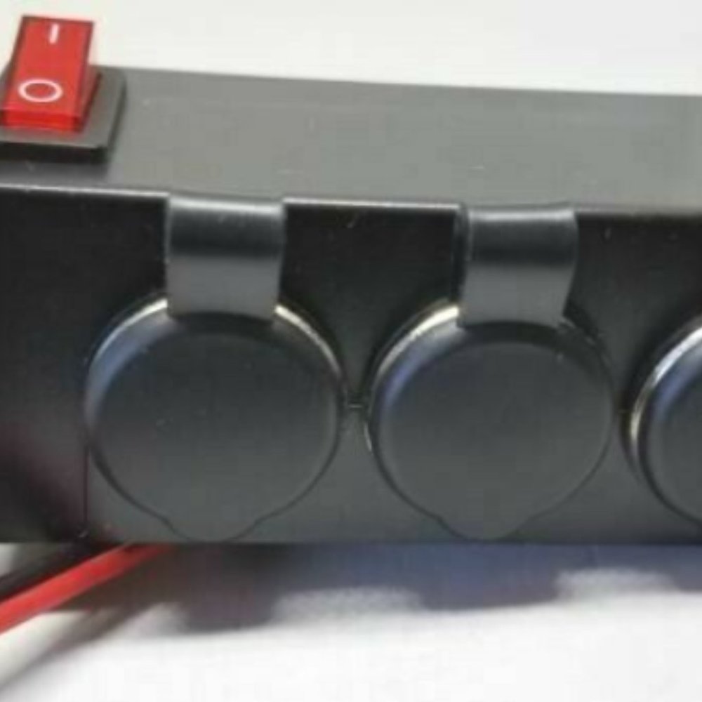 12V DC 15A 3 Port Cigarette Lighter Adapter Outlet Extension Box On/Off Switch
